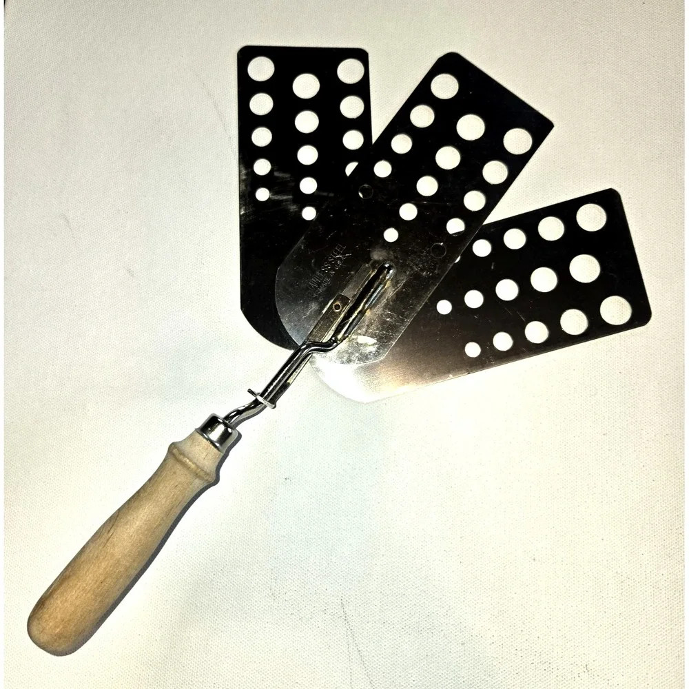 Vntg Triple Bladed Expandable Wooden Handle‎ Spatula Flipper Turner